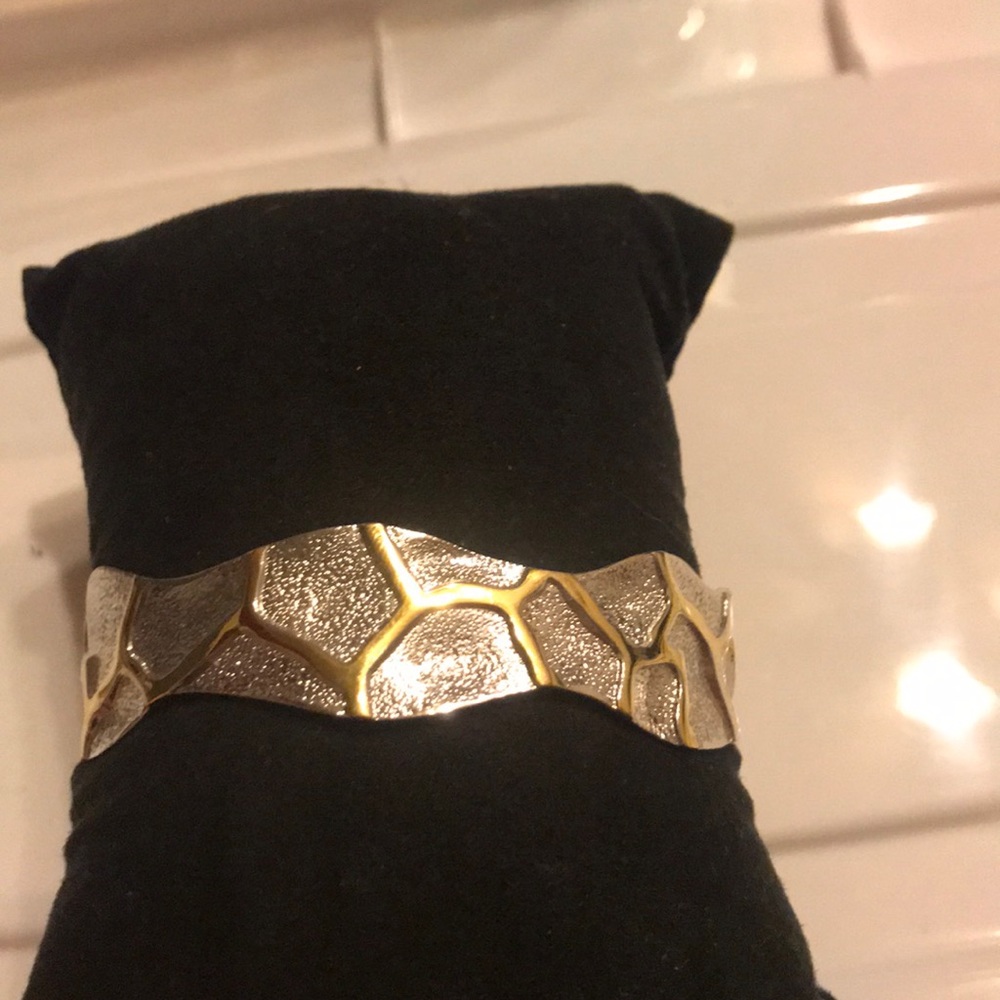 Silver and gold bangle
